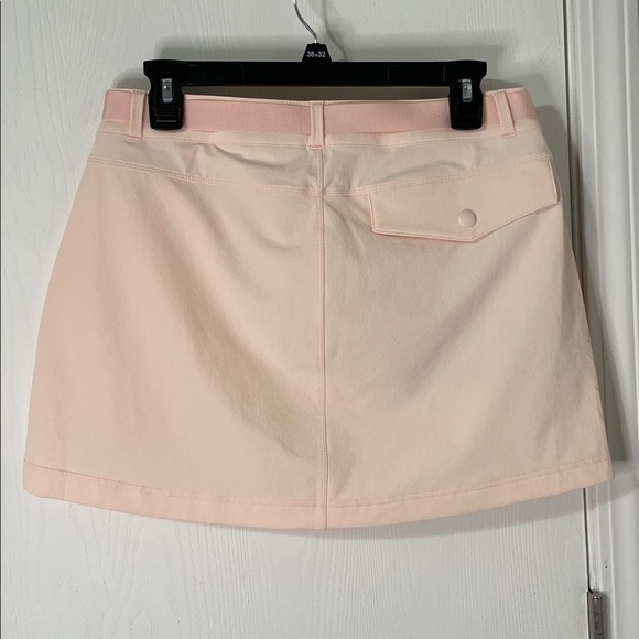 Outdoor Voices RecTrek NWOT Belted Skirt Zipper Pockets Sz Medium Pink Seashell - Picture 8 of 10